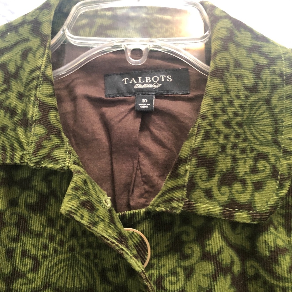 Talbots Soft Corduroy Flower Patterned Blazer - image 4